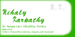mihaly karpathy business card